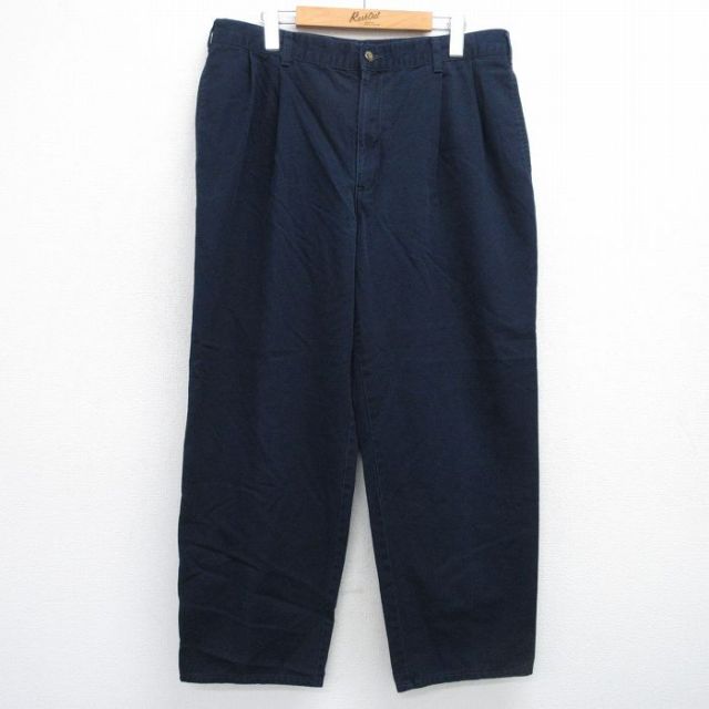 W35★古着 ドッカーズ パンツ メンズ コットン 紺 ネイビー 25jun26 中古 ボトムス ロング