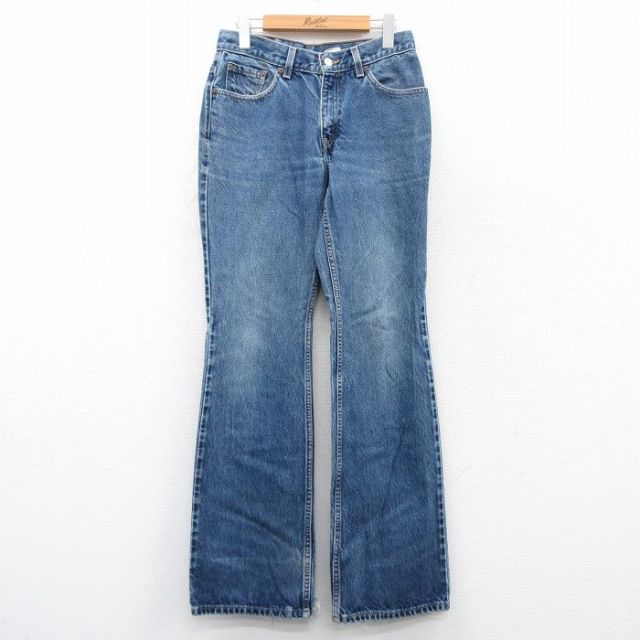 W29★古着 リーバイス Levis 517 ジーンズ メンズ 00年代 00s ヒゲ フレア ブーツカット コットン 紺 ネイビー デニム 【spe】 25jun26 中古 ボトムス ジーパン Gパン ロング パンツ