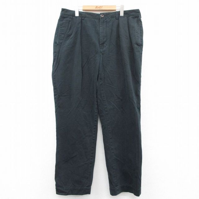 W38★古着 ラルフローレン Ralph Lauren ブランド チノ パンツ チノパン メンズ 90年代 90s 黒 ブラック 25jun26 中古 ボトムス ロング