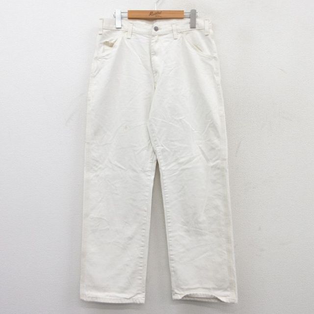 W34★古着 ディッキーズ Dickies ペインター パンツ メンズ 80年代 80s タロン 生成り 【spe】 25jun28 中古 ボトムス ロング