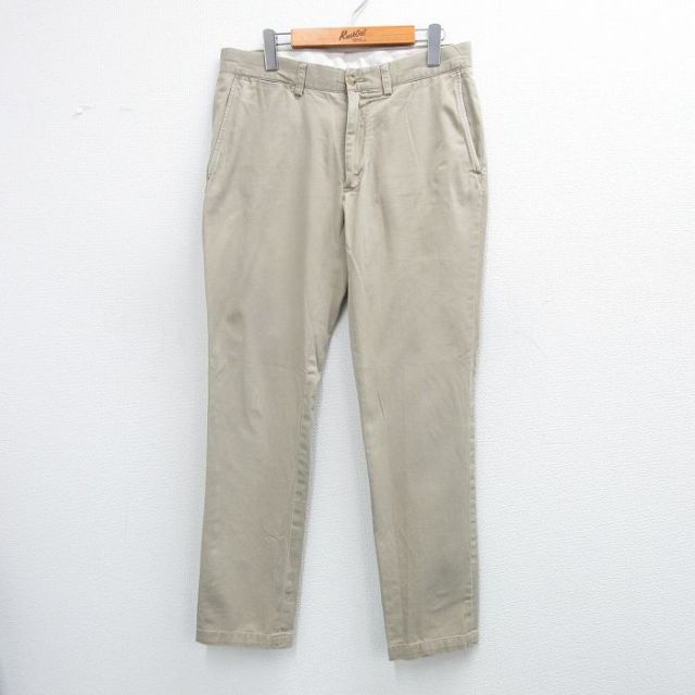 【50%OFF】W33★古着 ラルフローレン Ralph Lauren ブランド パンツ メンズ コットン ベージュ カーキ 25jul05 中古 ボトムス ロング