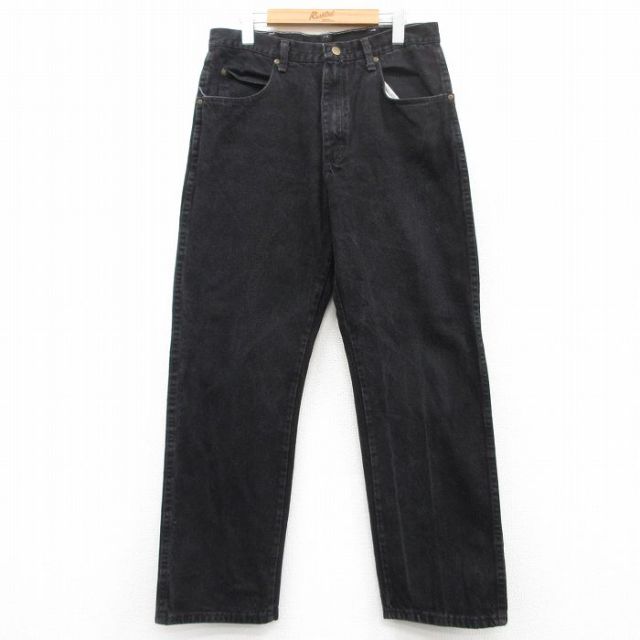 W33★古着 レッドキャップ ジーンズ メンズ 00年代 00s コットン 黒 ブラック デニム 【spe】 25jul04 中古 ボトムス ジーパン Gパン ロング パンツ
