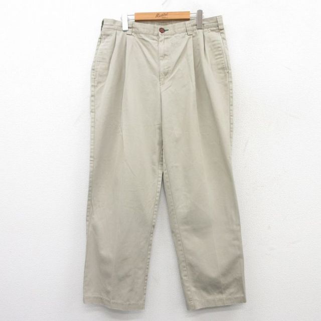 W35★古着 トミーヒルフィガー TOMMY HILFIGER ブランド パンツ メンズ ベージュ カーキ 25jul04 中古 ボトムス ロング