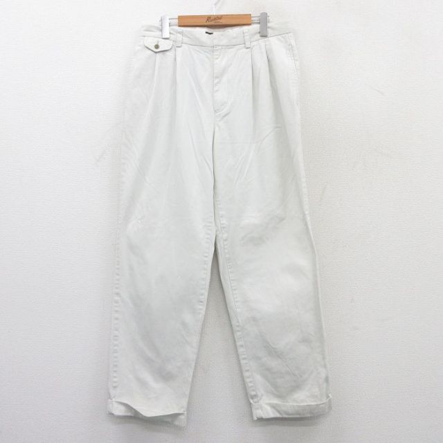 W33★古着 トミーヒルフィガー TOMMY HILFIGER ブランド チノ パンツ チノパン メンズ コットン 白 ホワイト 25jul07 中古 ボトムス ロング