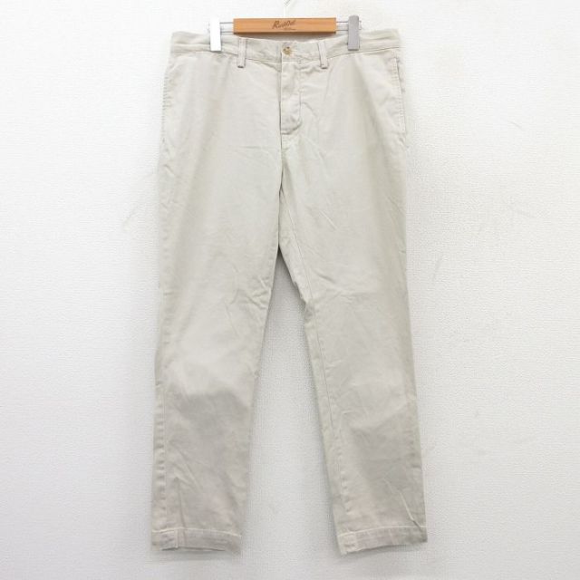 【50%OFF】W35★古着 ラルフローレン Ralph Lauren ブランド パンツ メンズ コットン 薄ベージュ カーキ 25jul07 中古 ボトムス ロング