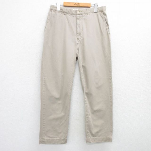W32★古着 ラルフローレン Ralph Lauren ブランド チノ パンツ チノパン メンズ 90年代 90s PROSPECT コットン ベージュ カーキ 25jul07 中古 ボトムス ロング
