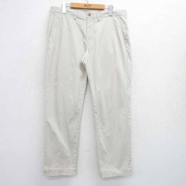 W35★古着 ラルフローレン Ralph Lauren ブランド パンツ メンズ ワンポイントロゴ 薄ベージュ カーキ 25jul07 中古 ボトムス ロング