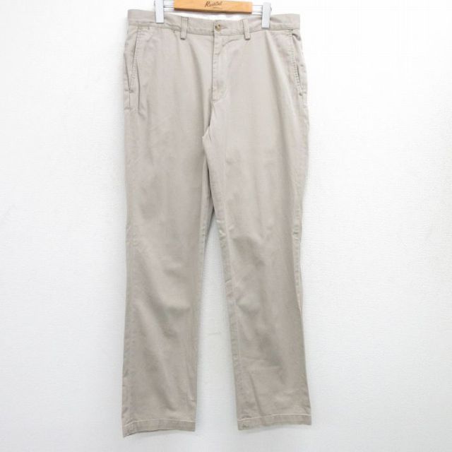 【20%OFF】W34★古着 ラルフローレン Ralph Lauren ブランド パンツ メンズ コットン ベージュ カーキ 25jul07 中古 ボトムス ロング