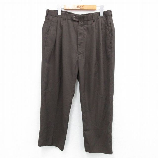 HAGGAR スラックス チェック ブラウン W35 | 古着