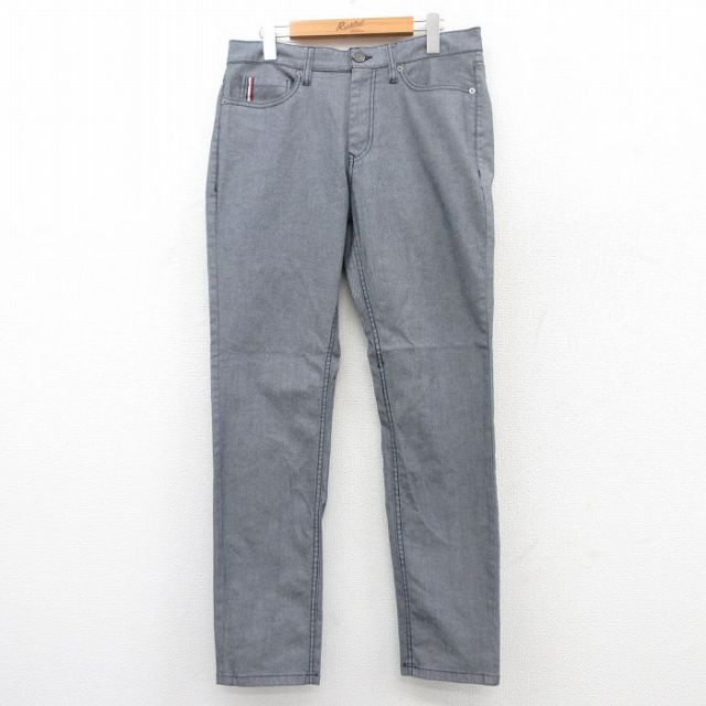 W33★古着 トミーヒルフィガー TOMMY HILFIGER ブランド ジーンズ メンズ グレー デニム 25jul08 中古 ボトムス ジーパン Gパン ロング パンツ