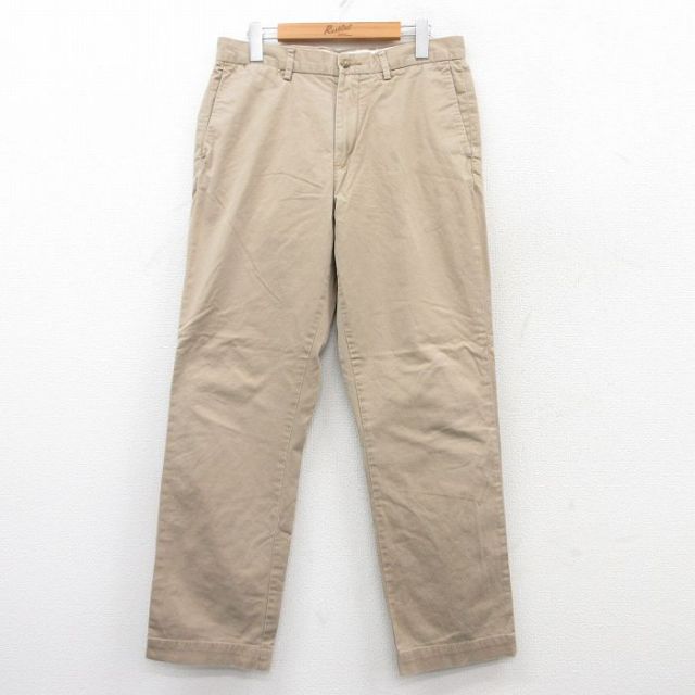 W32★古着 ラルフローレン Ralph Lauren ブランド パンツ メンズ ベージュ カーキ 25jul08 中古 ボトムス ロング