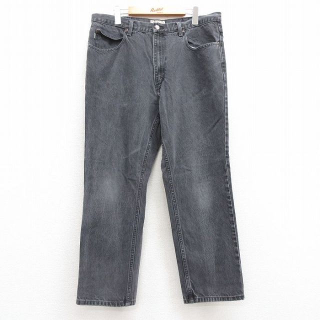W37★古着 エルエルビーン LLBEAN ジーンズ メンズ 00年代 00s コットン 黒 ブラック デニム 【spe】 25jul10 中古 ボトムス ジーパン Gパン ロング パンツ