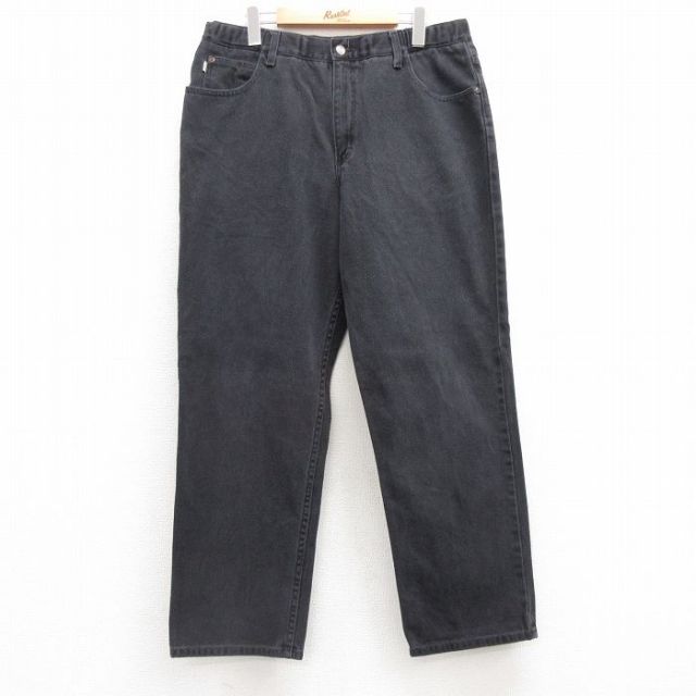 W36★古着 エルエルビーン LLBEAN ジーンズ メンズ 00年代 00s コットン 黒 ブラック デニム 【spe】 25jul10 中古 ボトムス ジーパン Gパン ロング パンツ