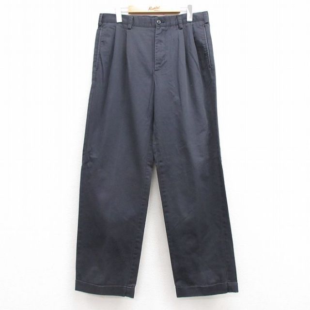古着通販 W33☆古着 IZOD チノ パンツ チノパン メンズ コットン 紺
