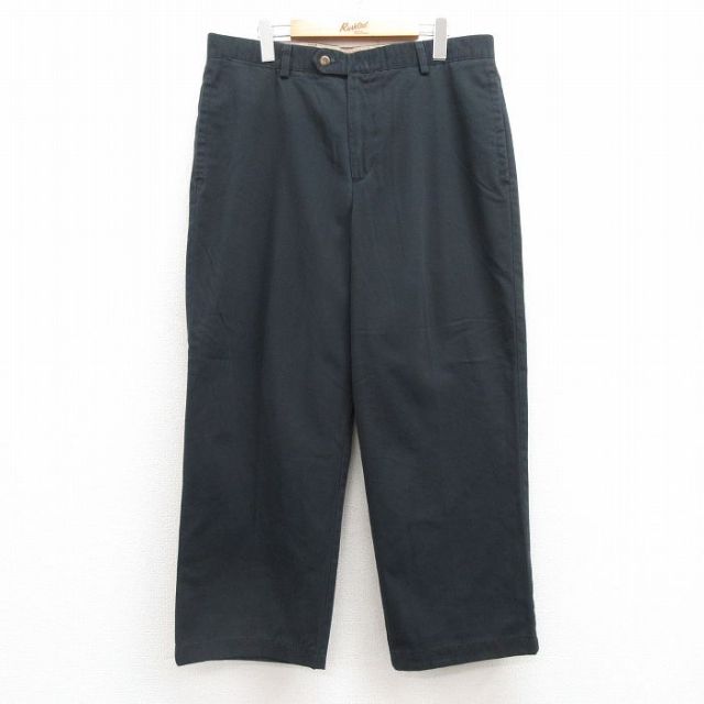 W36★古着 ドッカーズ パンツ メンズ コットン 黒 ブラック 25jul10 中古 ボトムス ロング