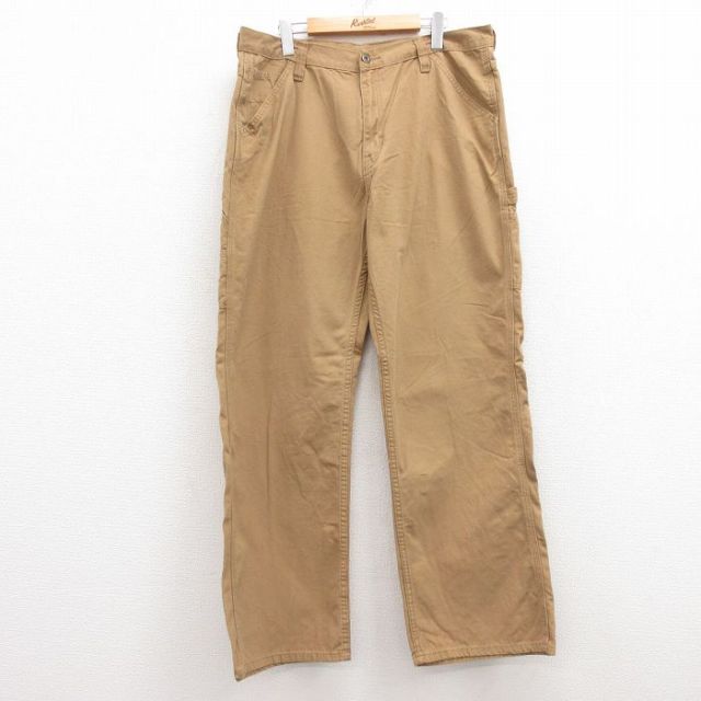 W36★古着 FADED GLORY ペインター パンツ メンズ ダック地 コットン 茶 ブラウン 25jul10 中古 ボトムス ロング
