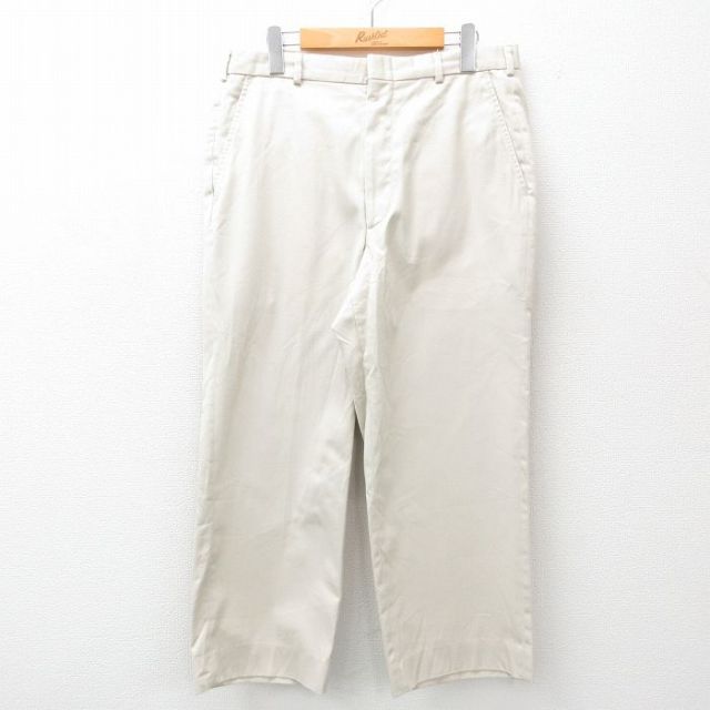 【50%OFF】W33★古着 エルエルビーン LLBEAN スラックス パンツ メンズ 80年代 80s USA製 薄ベージュ カーキ 【spe】 25jul10 中古 ボトムス ロング