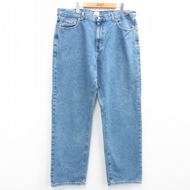 W38★古着 カルバンクライン Calvin Klein ジーンズ メンズ コットン 紺 ネイビー デニム 25jul10 中古 ボトムス ジーパン Gパン ロング パンツ