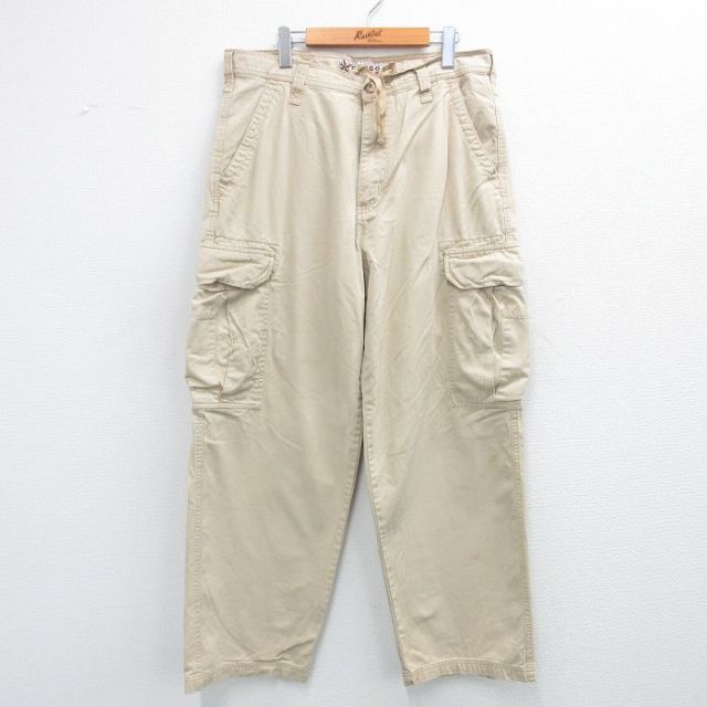 【50%OFF】STEVE&BARRYS カーゴパンツ ベージュ W35 | 古着