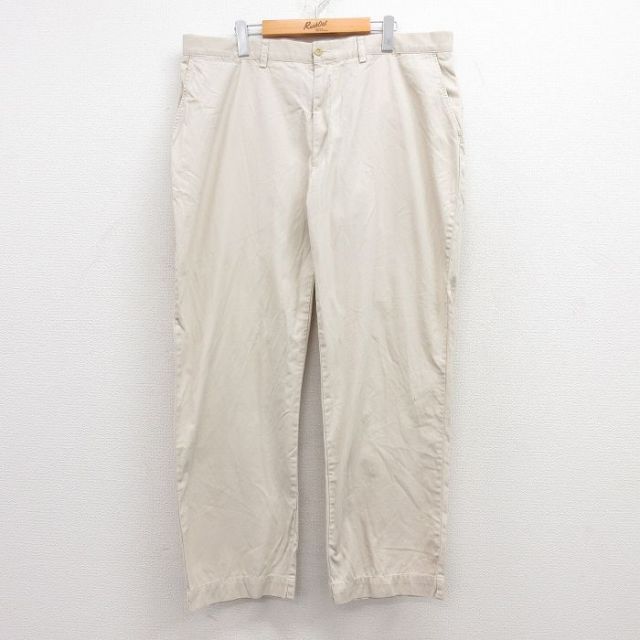 【20%OFF】W40★古着 ラルフローレン Ralph Lauren ブランド パンツ メンズ 90年代 90s ワンポイントロゴ PROSPECT 薄ベージュ カーキ 25jul10 中古 ボトムス ロング