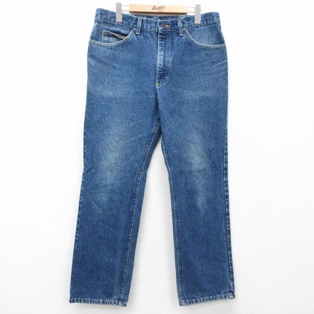W36★古着 リー Lee ジーンズ メンズ 90年代 90s コットン USA製 紺 ネイビー デニム 25jul11 中古 ボトムス ジーパン Gパン ロング パンツ