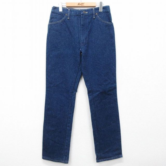 W33★古着 ラスラー ジーンズ メンズ 90年代 90s コットン USA製 濃紺 ネイビー デニム 【spe】 25jul11 中古 ボトムス ジーパン Gパン ロング パンツ