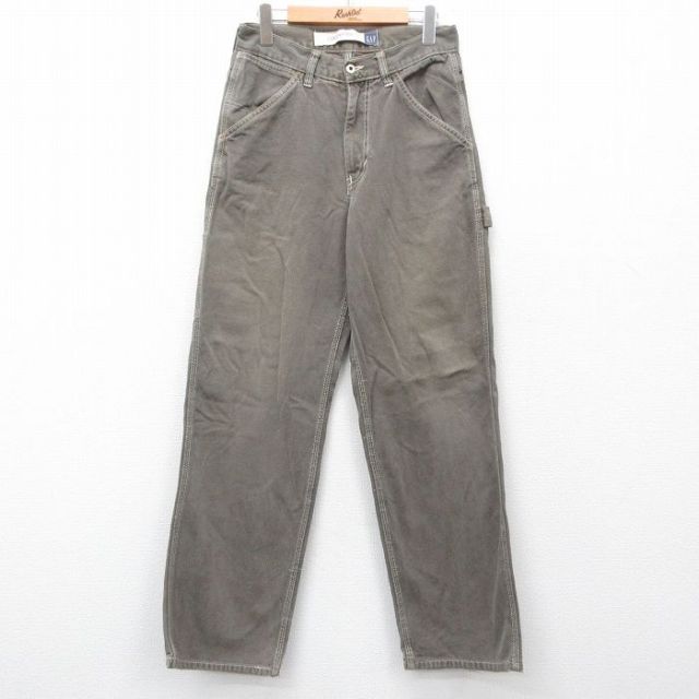 【50%OFF】W30★古着 ギャップ GAP ペインター パンツ メンズ 00年代 00s ダック地 コットン 茶系 ブラウン 25jul11 中古 ボトムス ロング