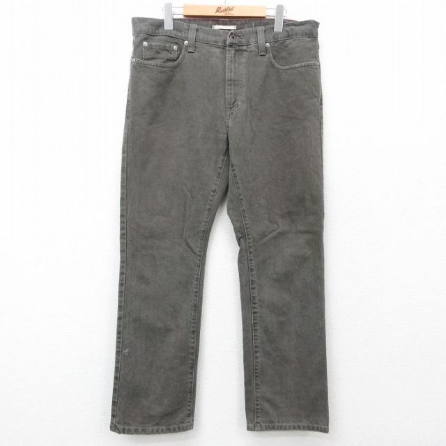 【20%OFF】W35★古着 エルエルビーン LLBEAN ジーンズ メンズ 00年代 00s コットン 緑系 グリーン デニム 25jul11 中古 ボトムス ジーパン Gパン ロング パンツ
