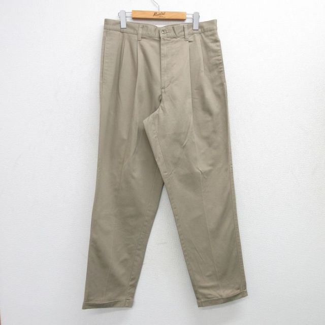 【50%OFF】W33★古着 エディーバウアー パンツ メンズ 00年代 00s コットン ベージュ カーキ 25jul16 中古 ボトムス ロング