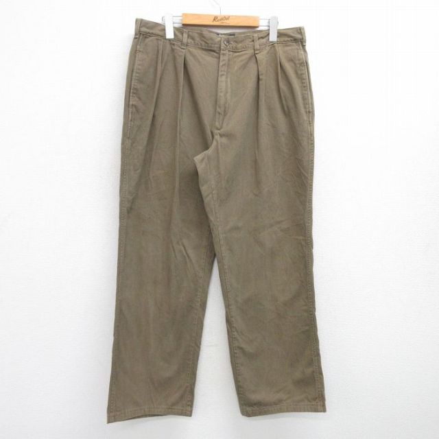 W36★古着 ラルフローレン Ralph Lauren ブランド パンツ メンズ 90年代 90s コットン USA製 薄緑 グリーン 25jul16 中古 ボトムス ロング