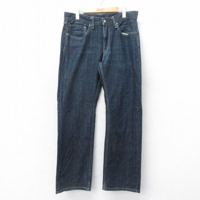 W35★古着 リーバイス Levis 559 ジーンズ メンズ ヒゲ コットン 濃紺 ネイビー デニム 25jul18 中古 ボトムス ジーパン Gパン ロング パンツ