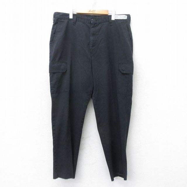 【50%OFF】W39★古着 ワーク カーゴ パンツ メンズ CiNTAS 黒 ブラック 25jul18 中古 ボトムス ロング