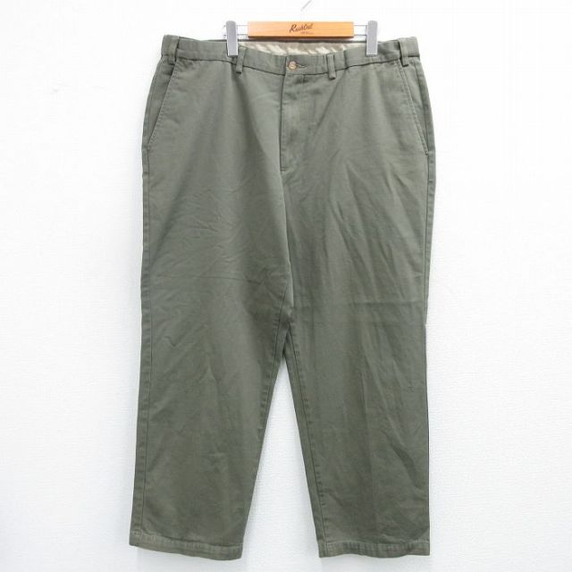 【50%OFF】W39★古着 パンツ メンズ 大きいサイズ 緑系 グリーン 25jul18 中古 ボトムス ロング