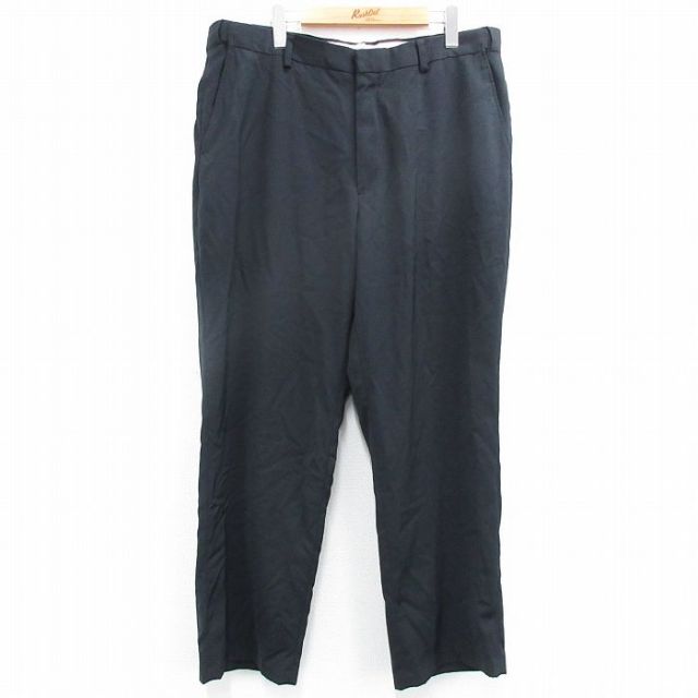 W38★古着 エルエルビーン LLBEAN スラックス パンツ メンズ 黒 ブラック 25jul18 中古 ボトムス ロング