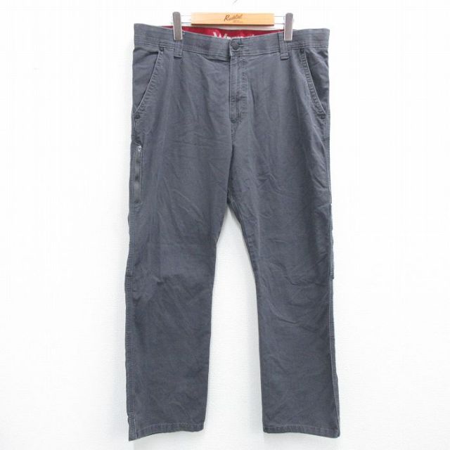 【20%OFF】W37★古着 ラングラー Wrangler パンツ メンズ 濃グレー 25jul18 中古 ボトムス ロング