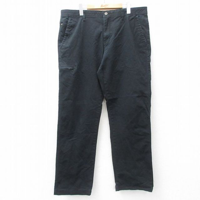 W38★古着 パンツ メンズ 黒 ブラック 25jul18 中古 ボトムス ロング