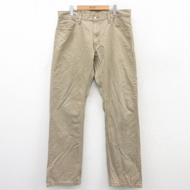 W36★古着 リーバイス Levis 514 パンツ メンズ コットン ベージュ カーキ 25jul18 中古 ボトムス ロング