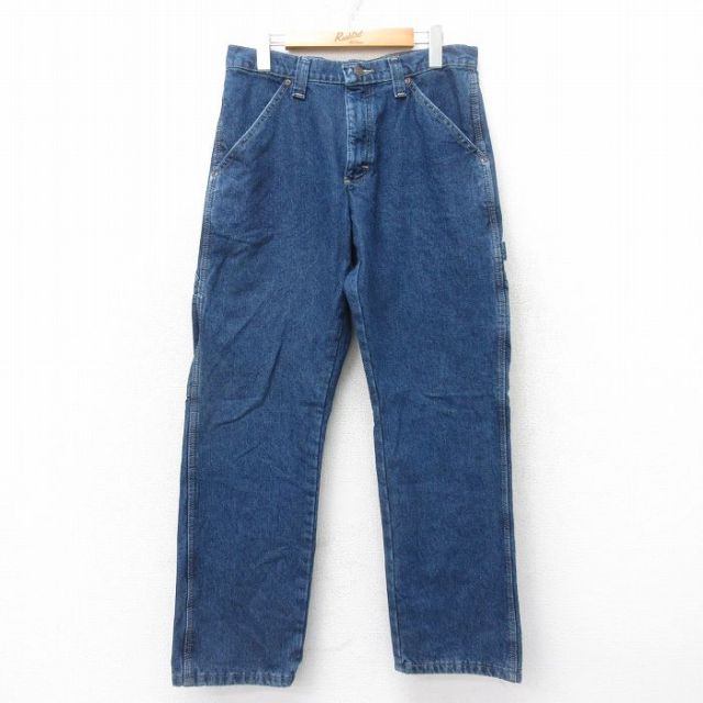W29★古着 ラングラー Wrangler ペインター パンツ メンズ 濃紺 ネイビー デニム 25jul24 中古 ボトムス ロング