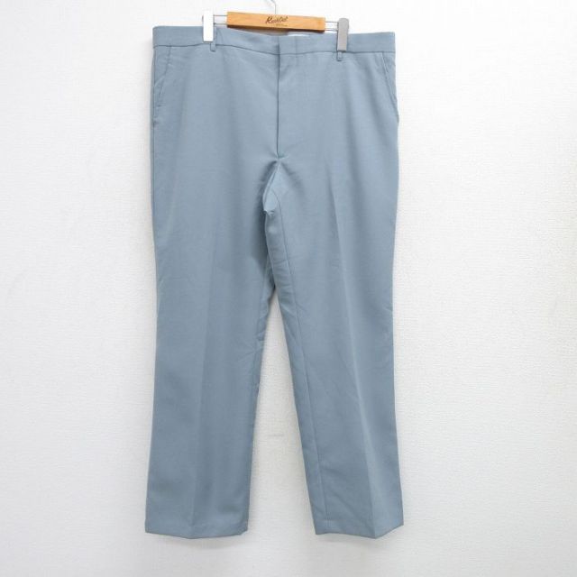 【20%OFF】W40★古着 スラックス パンツ メンズ 80年代 80s 大きいサイズ USA製 タロン 薄紺 ネイビー 25jul24 中古 ボトムス ロング