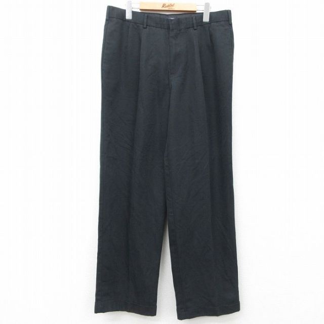 【20%OFF】W35★古着 ドッカーズ パンツ メンズ 黒 ブラック 25jul24 中古 ボトムス ロング