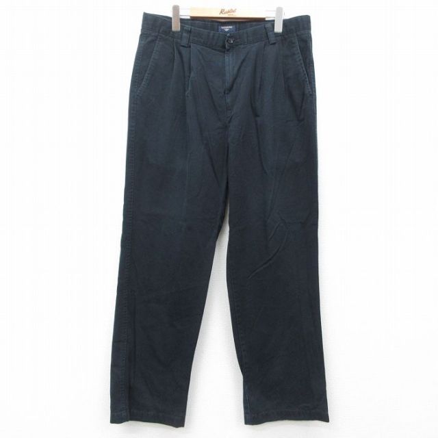 W35★古着 ドッカーズ パンツ メンズ コットン 黒 ブラック 25jul24 中古 ボトムス ロング