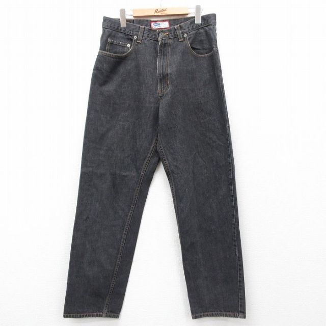W33★古着 オールドネイビー OLD NAVY ジーンズ メンズ 00年代 00s コットン 黒 ブラック デニム 【spe】 25jul24 中古 ボトムス ジーパン Gパン ロング パンツ