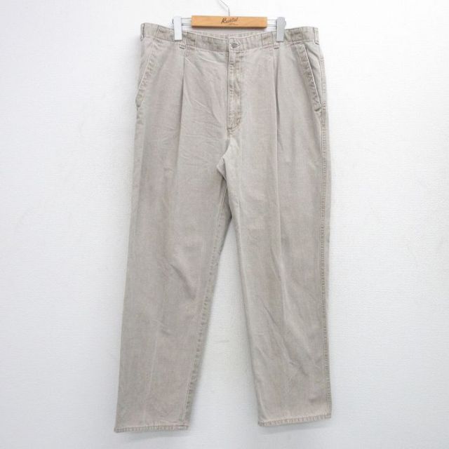 【20%OFF】W39★古着 ドッカーズ パンツ メンズ 90年代 90s ダック地 コットン 薄ベージュ カーキ 【spe】 25jul25 中古 ボトムス ロング
