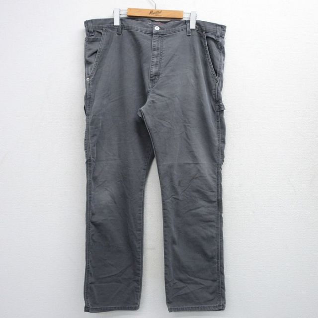 W43★古着 ディッキーズ Dickies ペインター パンツ メンズ ダック地 大きいサイズ 濃グレー 25jul25 中古 ボトムス ロング