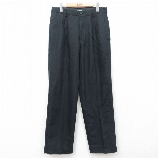 W38/古着 ドッカーズ パンツ リネン60% 黒 ブラック 古着通販 W33☆古着 ドッカーズ パンツ メンズ 黒