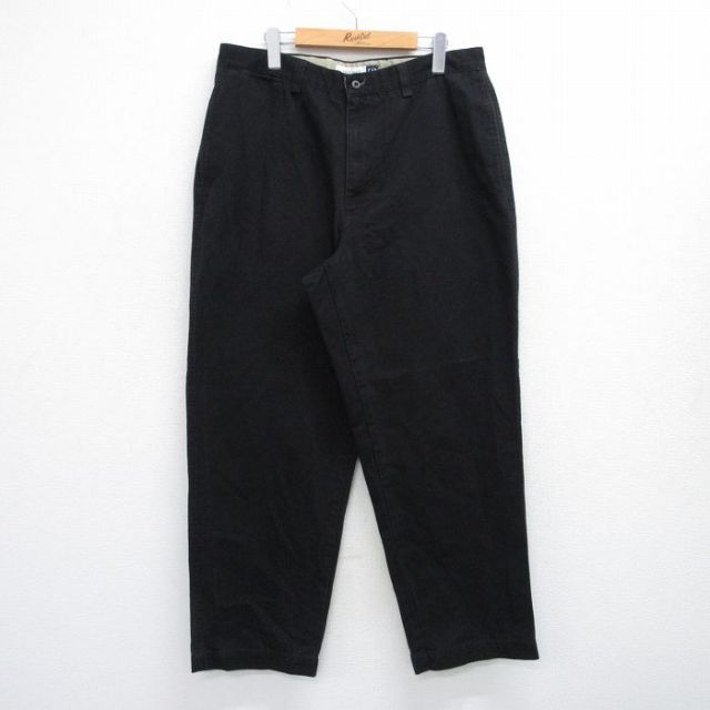 W36★古着 ギャップ GAP パンツ メンズ 00年代 00s テーパード コットン 黒 ブラック 【spe】 25jul30 中古 ボトムス ロング