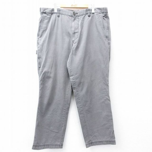 【50%OFF】W40★古着 ドッカーズ パンツ メンズ ダック地 大きいサイズ コットン グレー 25jul31 中古 ボトムス ロング