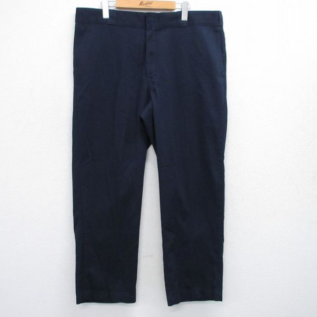 W40★古着 ディッキーズ Dickies ワーク パンツ メンズ 874 大きいサイズ 紺 ネイビー 25jul31 中古 ボトムス ロング