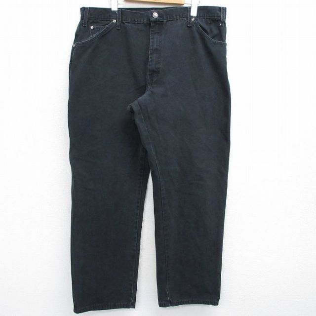 【20%OFF】W40★古着 ディッキーズ Dickies ペインター パンツ メンズ ダック地 大きいサイズ コットン 黒 ブラック 【spe】 25jul31 中古 ボトムス ロング
