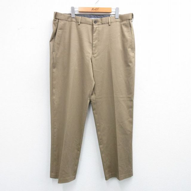 【20%OFF】W38★古着 HAGGAR パンツ メンズ 濃ベージュ カーキ 25jul31 中古 ボトムス ロング